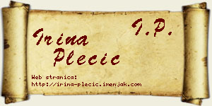 Irina Plećić vizit kartica